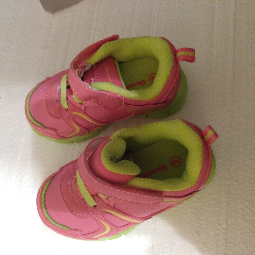 Baby pink and yellow shoes. Size 4. Like new worn maybe 2 times.